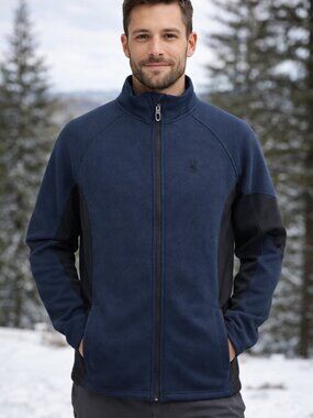 Spyder Men's NWOT Constant Full Zip Sweater X-Large Navy/Black